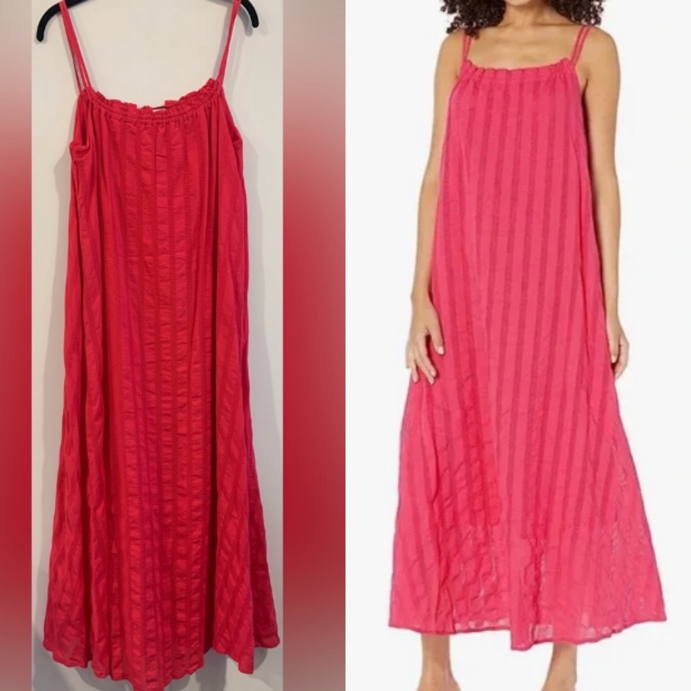 Excellent Condition, BB Dakota "Flowget About It" Pink Cotton Maxi, Sz Small